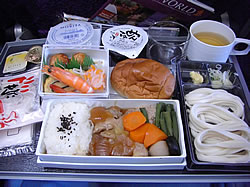 シンガポール航空のお昼の機内食